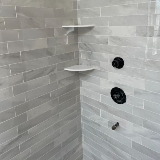 Custom Tiled shower from floor decor carpet one